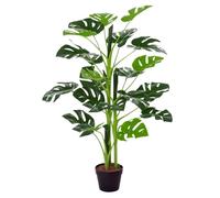 Outsunny Arbre artificiel Monstera 21 feuilles pot ciment Ø16 x 100 cm