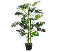 Outsunny Plante Artificielle Monstera Réaliste avec 21 Feuilles dans Pot en Ciment pour Intérieur et Extérieur Aosom France