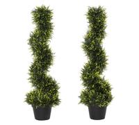 Outsunny Plante en spirale artificielle, arbre de cèdre en spirale avec pot, 90 cm, cèdre artificiel pour décoration intérieure et extérieure, Vert