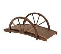 Outsunny Pont de Jardin en Bois, Charge 150 KG, 100 x 50 x 37 cm Marron