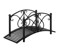 Outsunny Pont de jardin en métal décoration de jardin avec garde-corps latéraux charge maximale 150 kg 102 x 48 x 49 cm noir
