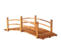 Outsunny Pont de jardin passerelle bois de sapin Doté de 2 balustrades avec passerelle à lattes 185L x 72l x 58H cm pré-huilé