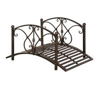 Outsunny Pont de Jardin Vintage avec Éléments Floraux, en Métal, 99x68x53cm, Noir