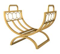 Outsunny Porte-bûches intérieur 46 x 36 x 41cm Porte-bûches pour foyer en métal doré
