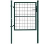 Outsunny Portillon de jardin en acier 97 x 150 cm portail de jardin avec serrure, clés et poignée, décoration en flèche, portillon de patio extérieur, vert