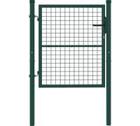 Outsunny Portillon de jardin en acier 97 x 150 cm portail de jardin avec serrure, clés et poignée, décoration en flèche, portillon de patio extérieur, vert