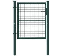 Outsunny Portillon de jardin en acier 97 x 150 cm portail de jardin avec serrure, clés et poignée, vert