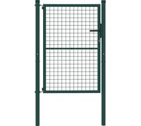 Outsunny Portillon de jardin en acier 97 x 175 cm portail de jardin avec serrure, clés et poignée, décoration en flèche, portillon de patio extérieur, vert