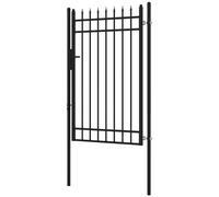 Outsunny Portillon de jardin en acier galvanisé 107 x 204 cm avec serrure, clés et poignée, noir