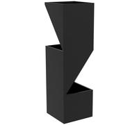 Outsunny Pot de fleurs Pots pour Plantes d'intérieur avec trous de drainage en métal dim. 30L x 30l x 100H cm noir