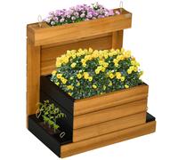 Outsunny Potager surélevé avec 4 bacs de plantation, système d'auto-arrosage, doublure en feutre, résistant aux intempéries, 79,5 cm x 49,5 cm x 80 cm