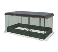 Outsunny Potager surélevé avec filet de protection des oiseaux et protection solaire, boîtier en métal, 230x110x110 cm, Gris/Vert/Noir