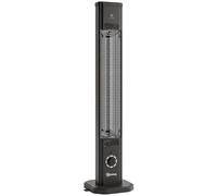 Outsunny Radiateur Infrarouge sur Pied ou Mural 2000 W, IP65, Télécommande, 8 Niveaux, Minuterie, Housse, 30,5x25x104,6cm, Noir