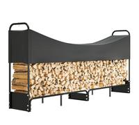 Outsunny Range bûches extérieur 260 x 38 x 118 cm, abri bois de chauffage avec couverture imperméable 600D Oxford charge 300 kg,