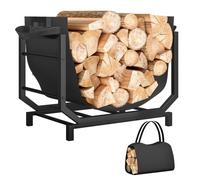 Outsunny Range-bûches Porte Buche Sac de Transport 53 x 33 x 43 cm Noir