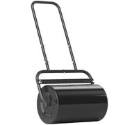 Outsunny Rouleau à Gazon Rouleau de Jardin 50 cm Poignée Ergonomique Noir | Remplissage Sable Eau, Outil de Jardinage pour Pelouse Patio et Parc