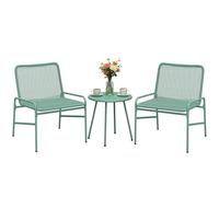 Outsunny Salon de Jardin Extérieur 3 Pièces en Résine Tressée Balcon Vert