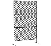 Outsunny Séparateur d'espace 3 pièces 122 x 198 cm Paravent indépendant en treillis, Paroi de séparation 3 pièces pare-vue en acier, Séparateur d'espace Outdoor Paroi pare-vue Paravent pour jardin,