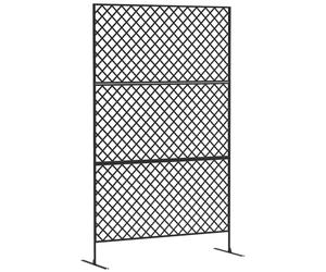 Outsunny Séparateur d'espace 3 pièces 122 x 198 cm Paravent indépendant en treillis, Paroi de séparation 3 pièces pare-vue en acier, Séparateur d'espace Outdoor Paroi pare-vue Paravent pour jardin,