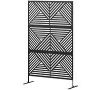 Outsunny Séparateur d'Extérieur Décoratif et Treillis pour Plantes Grimpantes, 122x45x198 cm, Noir