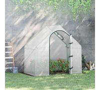 Outsunny Serre accessible, 1,80 x 1,00 x 1,68 m, Serre en film plastique, bâche résistante, Blanc