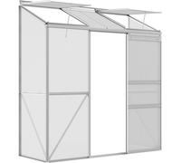 Outsunny Serre adossée, serre de jardin avec fenêtres ouvrables à 5 niveaux, cadre en aluminium, panneau en polycarbonate, 190 x 70 x 200 cm, transparent