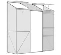 Outsunny Serre adossée serre de jardin fenêtres ouvrables à 5 niveaux panneau en PC cadre aluminium 192 x 68 x 196 cm transparent
