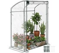Outsunny Serre avec Porte Toit arqué 128x70x170 cm Transparent | Résistant hiver, serre acier feuille, balcon/jardin, serre tomates pour tomates, fleurs.