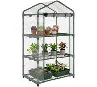 Outsunny Serre de Balcon 3 Niveaux Métal Vert PVC Transparent 69x49x125cm Aosom France