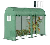 Outsunny Serre de jardin Petite serre de balcon 3×1×2 m bâche PE 140 g/m² châssis acier vert