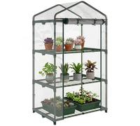Outsunny Serre de balcon 3 niveaux – métal vert, bâche PVC transparente 69x49x125 cm