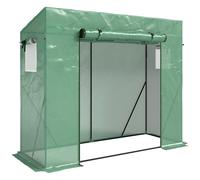 Serre de jardin - Outsunny - PE balcon bâche renforcée 140 g/m² porte zippée enroulable - acier - 200x77x169cm - vert