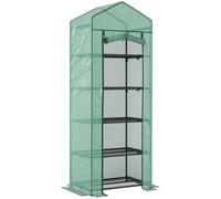 Outsunny Serre de jardin balcon étagère serre 5 niveaux 0,69 x 0,49 x 1,93 m acier bâche amovible PE vert
