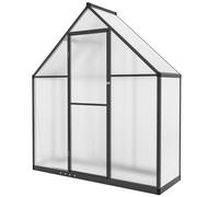 Outsunny Serre de jardin en aluminium polycarbonate, serre avec fenêtre réglable porte battante résistant intempéries transparent
