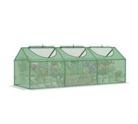 Outsunny Serre de Jardin Mini Serre 2 Fenêtres 180 x 60 x 60 cm Vert Foncé | Zippées et Enroulables, Couverture en Plastique, Cadre en Acier