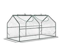 Outsunny Serre de jardin mini serre 2 fenêtres enroulables couverture en PVC 120 x 60 x 60 cm transparent