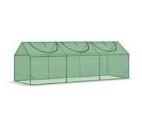 Outsunny Serre de jardin mini serre 3 fenêtres enroulables couverture en PE haute densité 140 g/m² 180 x 60 x 60 cm vert foncé