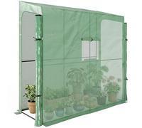 Outsunny Serre de Jardin PE, Serre de Balcon, bâche renforcée 135 g/m², châssis en Acier, 2 Portes zippées enroulables, pour légumes Plantes Fleurs, intérieur et extérieur, 200 x 80 x 200 cm, Vert