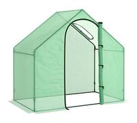 Outsunny Serre de Jardin PE, Serre de Balcon, bâche renforcée, châssis en Acier, Porte zippée Enroulable, pour légumes Plantes, intérieur et extérieur, 180 x 100 x 168 cm, Vert