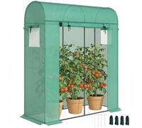 Outsunny Serre de Jardin, Petite Serre de Balcon 170 x 68 x 200 cm Vert | Bâche PE et Châssis Acier, Porte Roulante, Fenêtres en Maille, pour Légumes, Fleurs, Hivernage