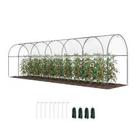 Outsunny Serre de Jardin, Serre à tomates, bâche renforcée, châssis en Acier, pour légumes Plantes Fleurs, pour extérieur, 600 x 123 x 171 cm, Transparent