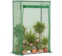 Outsunny Serre de Jardin, Serre de Balcon, bâche renforcée PE, châssis en Acier, Porte zippée Enroulable, pour légumes Plantes Fleurs en Toutes Saisons intérieur et extérieur, 100 x 50 x 150 cm Vert