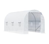 Outsunny Serre de Jardin Serre Tunnel Surface Sol 9 m² 4,5L x 2l x 2H m châssis Tubulaire renforcé 18 mm 6 fenêtres Blanc