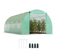 Outsunny Serre de jardin tunnel 6×3×2 m châssis acier galvanisé 2,5 cm 8 fenêtres 1 porte Vert