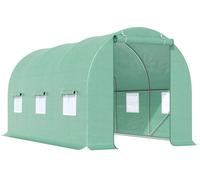Outsunny Serre de Jardin Tunnel 4,5L x 2l x 2H m chassis Tubulaire Acier galvanisšŠ renforcšŠ 1,8 cm 6 fenšºtres 1 Porte Vert