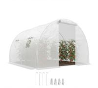 Outsunny Serre de Jardin Tunnel 9 m² 3L x 3l x 2H m 4 Fenêtres Blanc