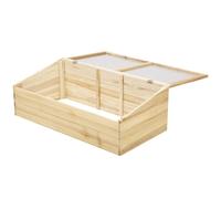 Outsunny Serre en Bois Mini Serre de Jardin Serre de Germination pour Jardin Balcon, 100 x 50 x 35 cm, Naturel, Sapin, Plaque en PC