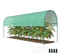 Outsunny Serre hivernale ancrage Toit arqué 400x120x170cm Vert | Serre en feuille, cadre en acier robuste, serre ouverte pour plantation, maison à tomates pour tomates, légumes, plantes.