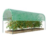 Outsunny Serre hivernale Serre tunnel en film avec toit en arc, ancrages au sol Serre 400 x 120 x 170cm Vert