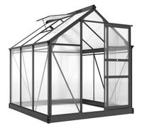 Outsunny Serre Jardin Polycarbonate 3,65m² UV Fondation Renforcée 190x192x201cm